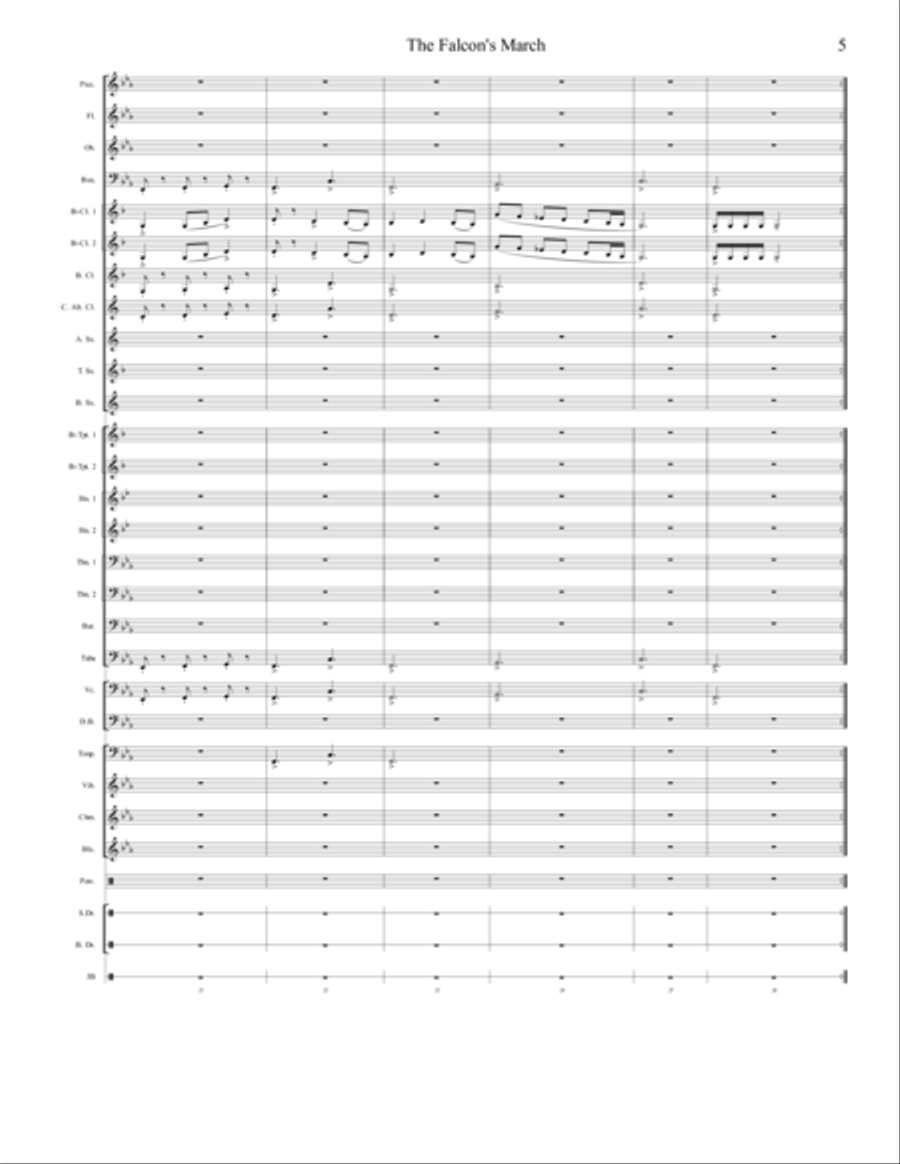 The Falcon's March The Falcon's March Large Ensemble scores gallery preview page 5