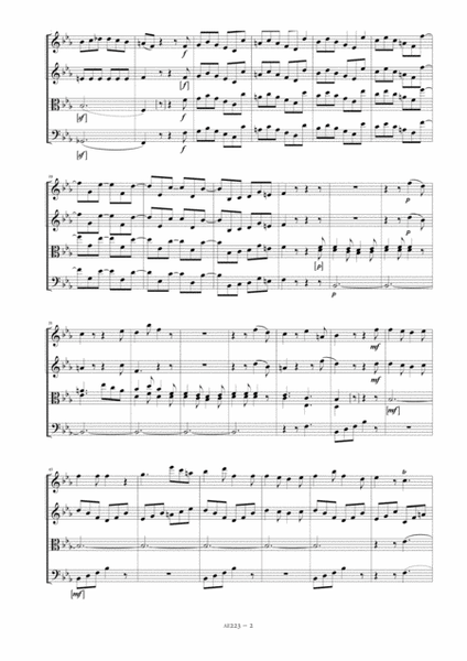String Quartet in E flat major, Op. 3, No. 4 - Score Only