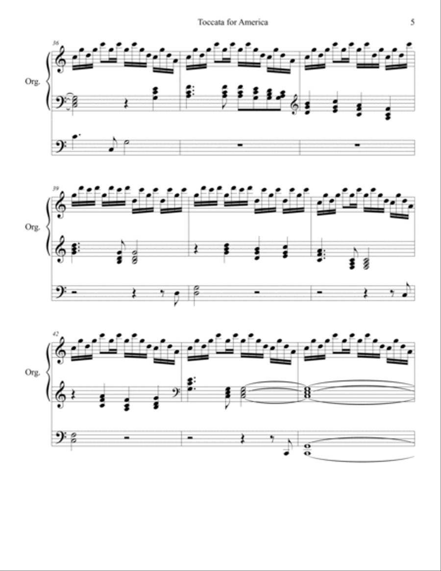 Toccata for America (organ), by Brenda Portman Organ Solo scores gallery preview page 6