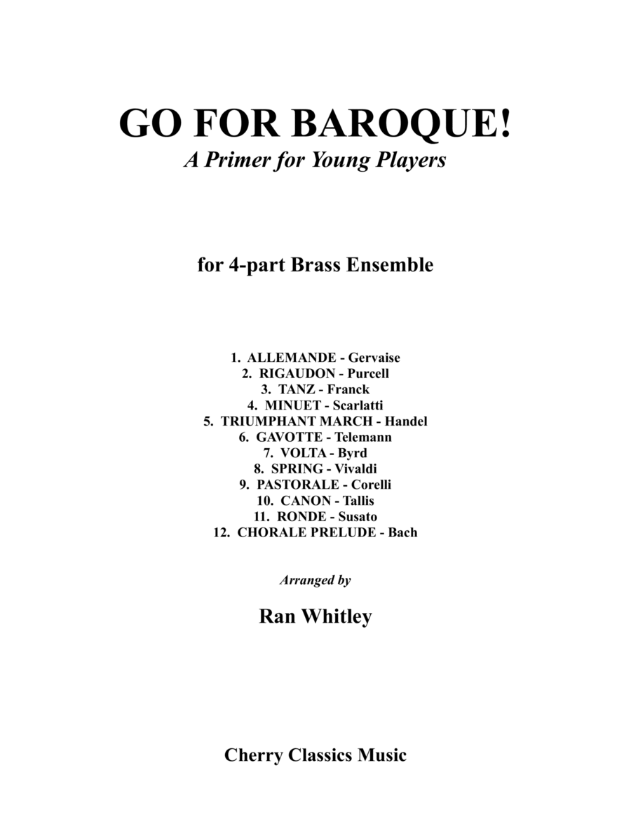 Go For Baroque! A Primer for Young Players for 4-part Brass Ensemble image number null