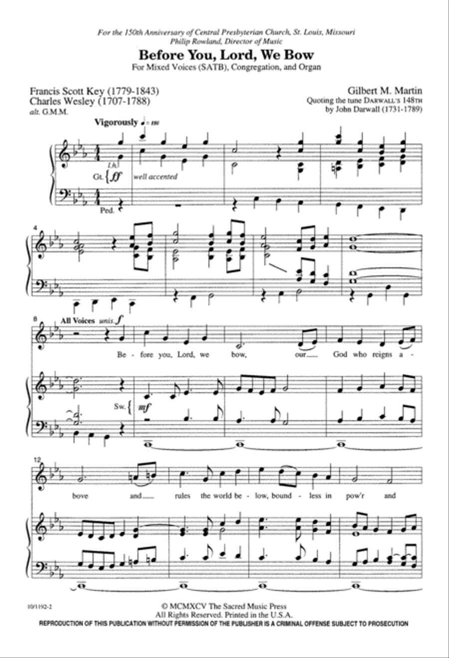 Before You, Lord, We Bow 4-Part scores gallery preview page 2