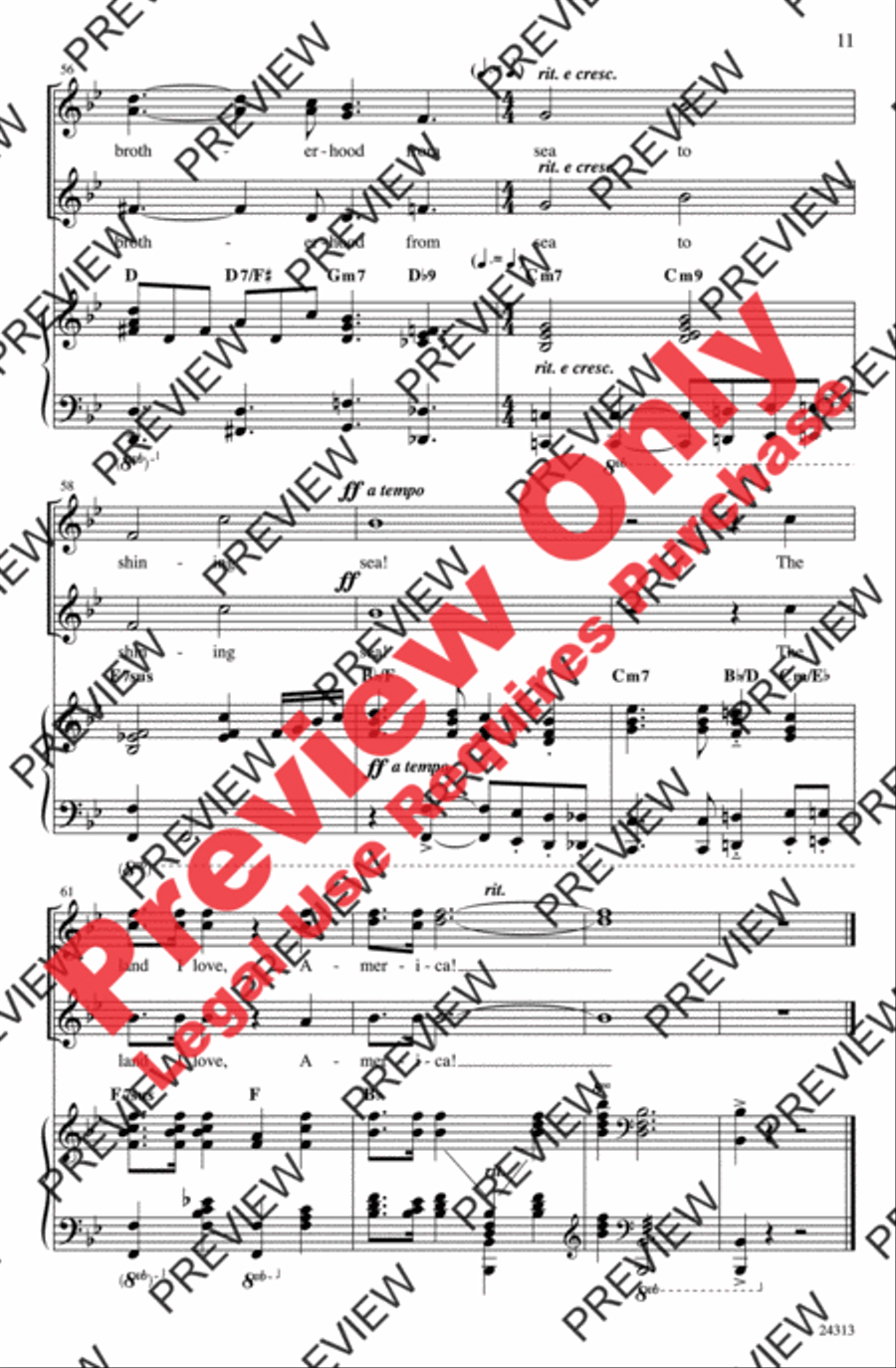 America, the Beautiful Women's Choir scores gallery preview page 11