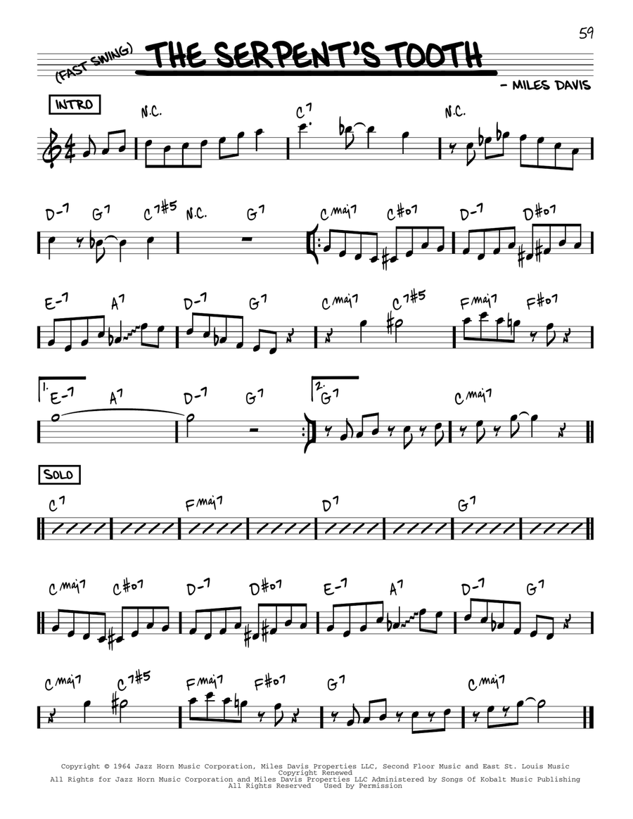 The Serpent's Tooth Piano scores gallery preview page 1