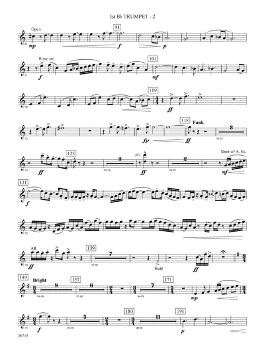 See Rock City: 1st B-flat Trumpet Concert Band scores gallery preview page 2