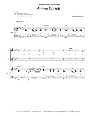 Anima Christi (2-part choir - (Soprano and Tenor)