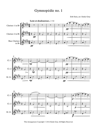 Three Gymnopedies (Clarinet Trio with Bass Clarinet)