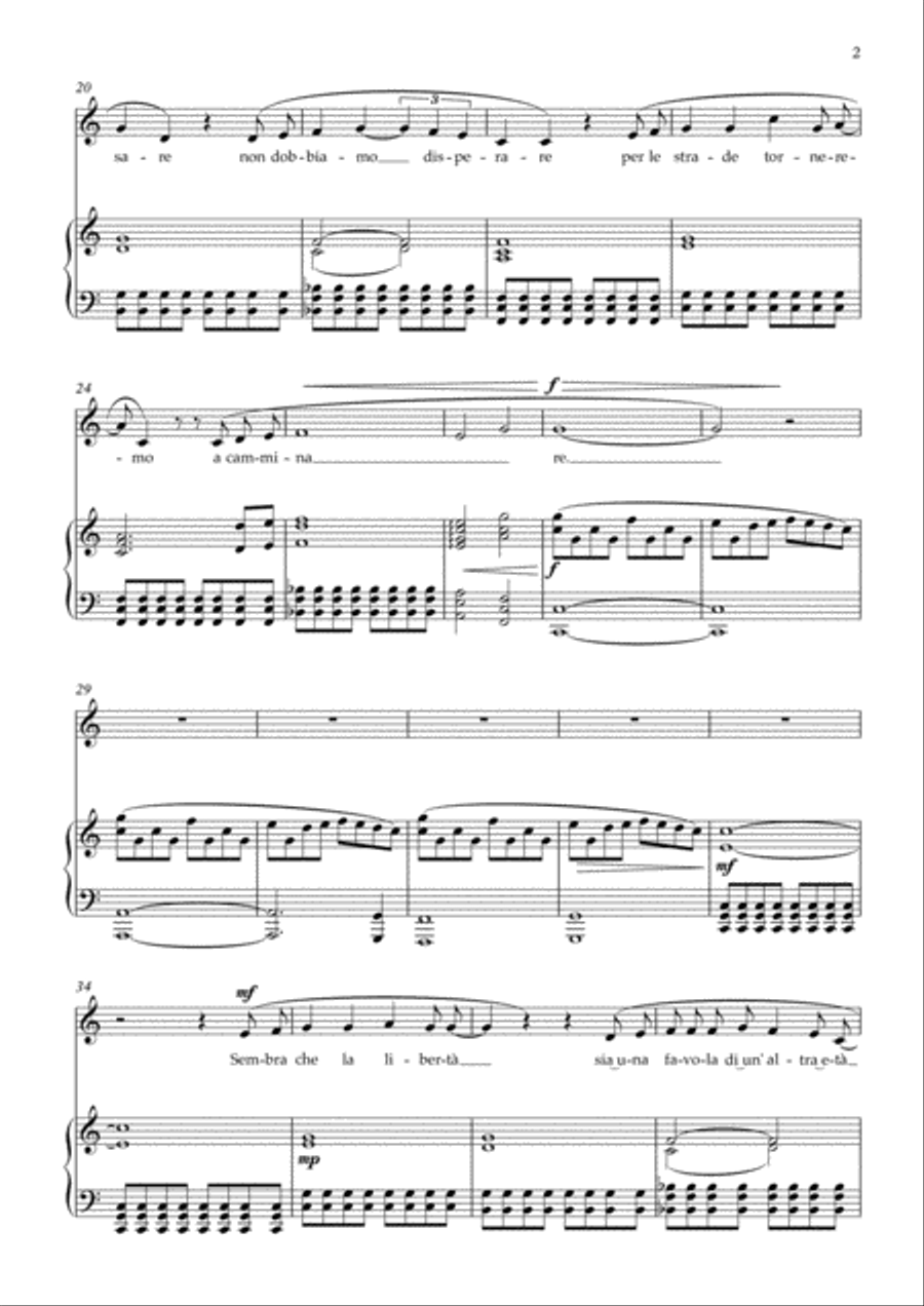 Andrà tutto bene Unison Choir scores gallery preview page 2