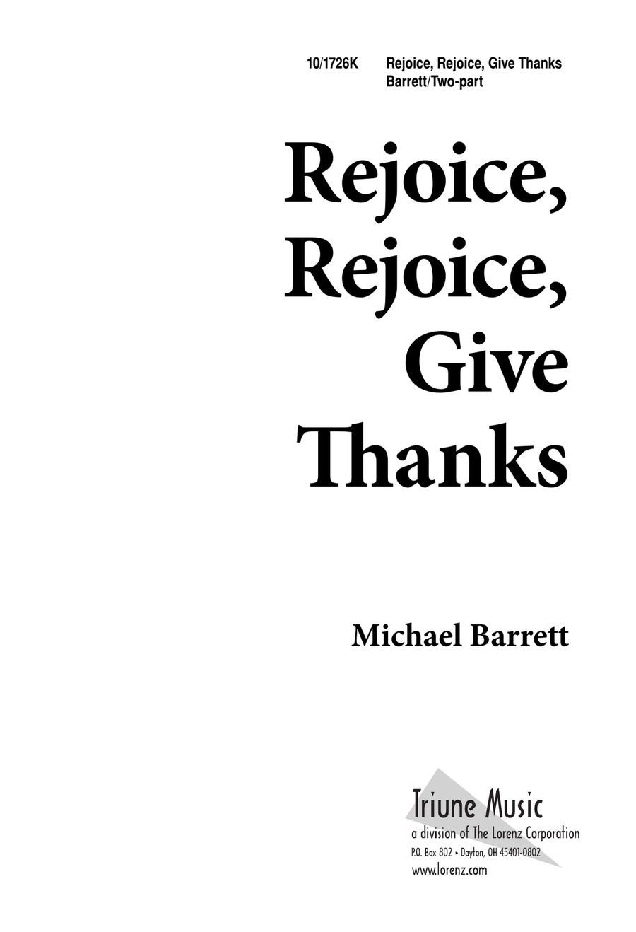 Rejoice, Rejoice, Give Thanks