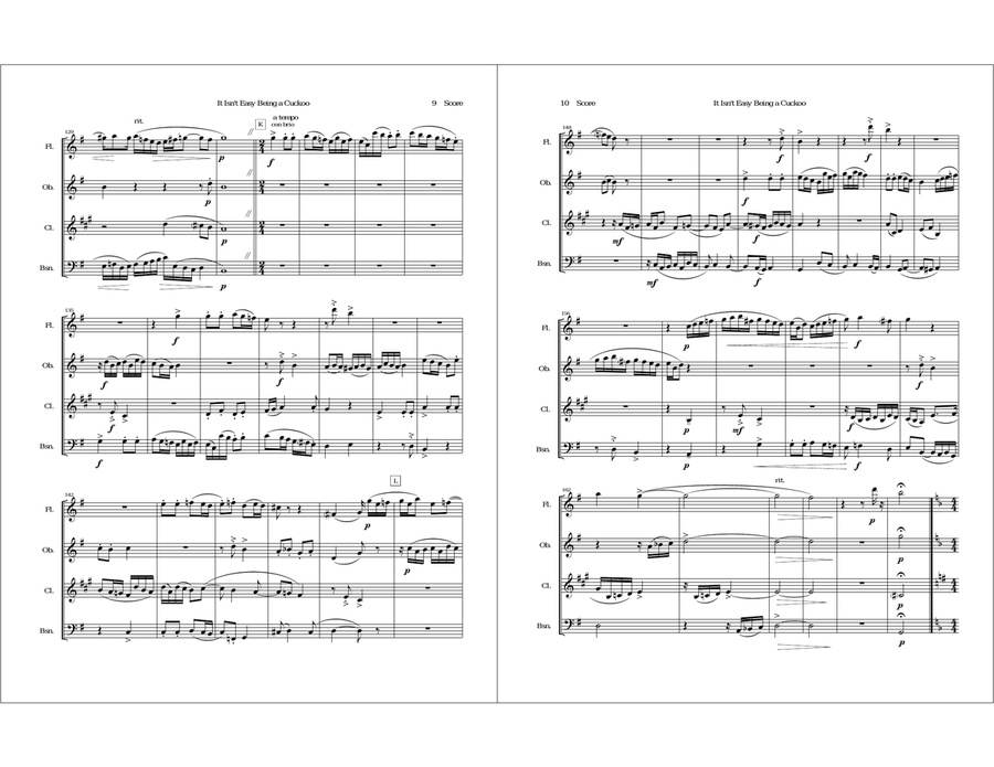 It Isn't Easy Being a Cuckoo for Woodwind Quartet Woodwind Quartet scores gallery preview page 5