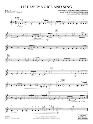 Lift Ev'ry Voice And Sing (arr. Paul Murtha) - Pt.2 - Bb Clarinet/Bb Trumpet