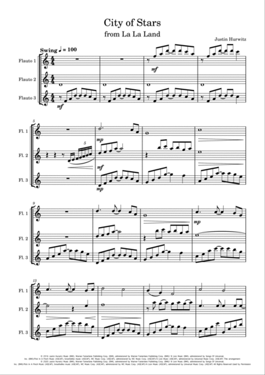 City Of Stars City Of Stars Woodwind Trio scores gallery preview page 3