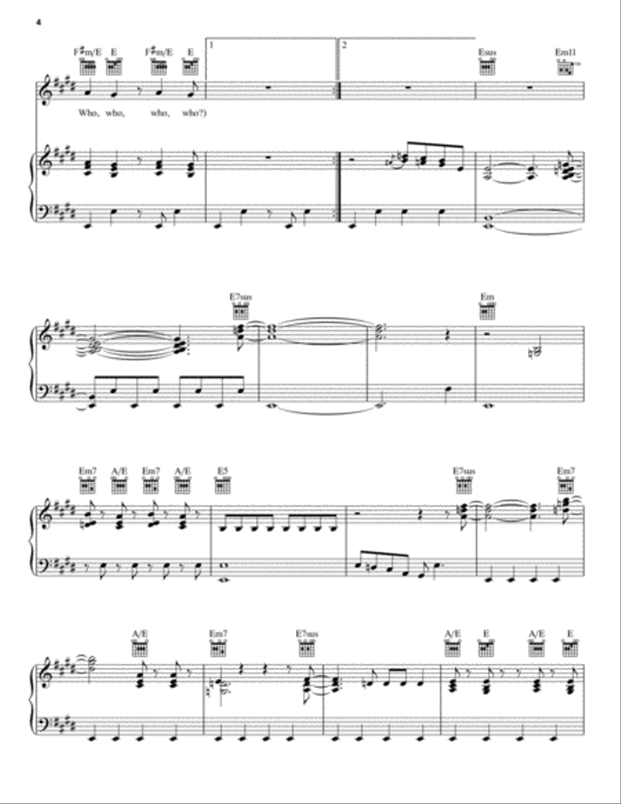 Who Are You (from CSI: Crime Scene Investigation) Piano, Vocal, Guitar scores gallery preview page 4