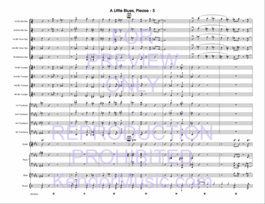 Little Blues, Please, A (Full Score) Jazz Ensemble scores gallery preview page 6