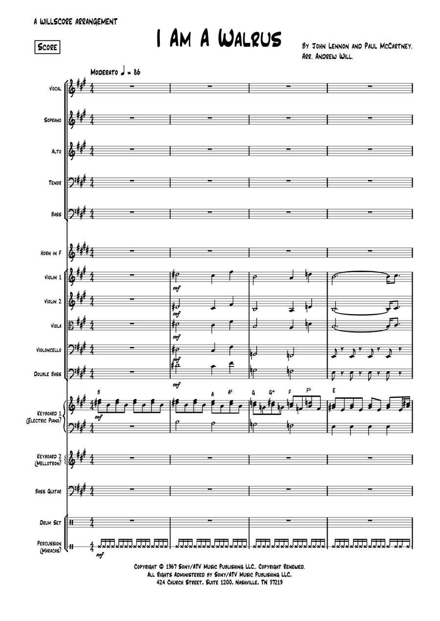 I Am The Walrus Large Ensemble scores gallery preview page 1
