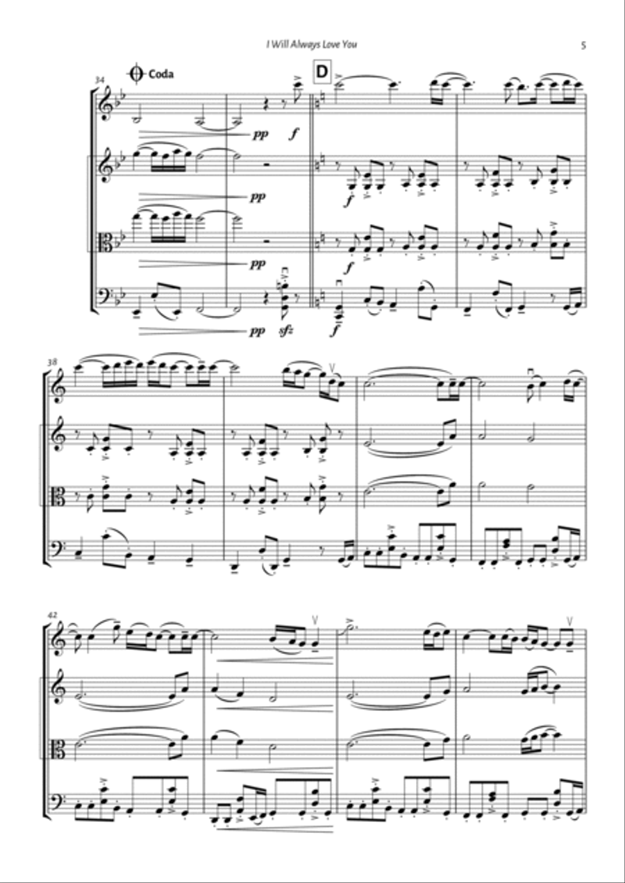 I Will Always Love You String Trio scores gallery preview page 5