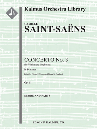 Book cover for Concerto for Violin No. 3 in B Minor, Op. 61