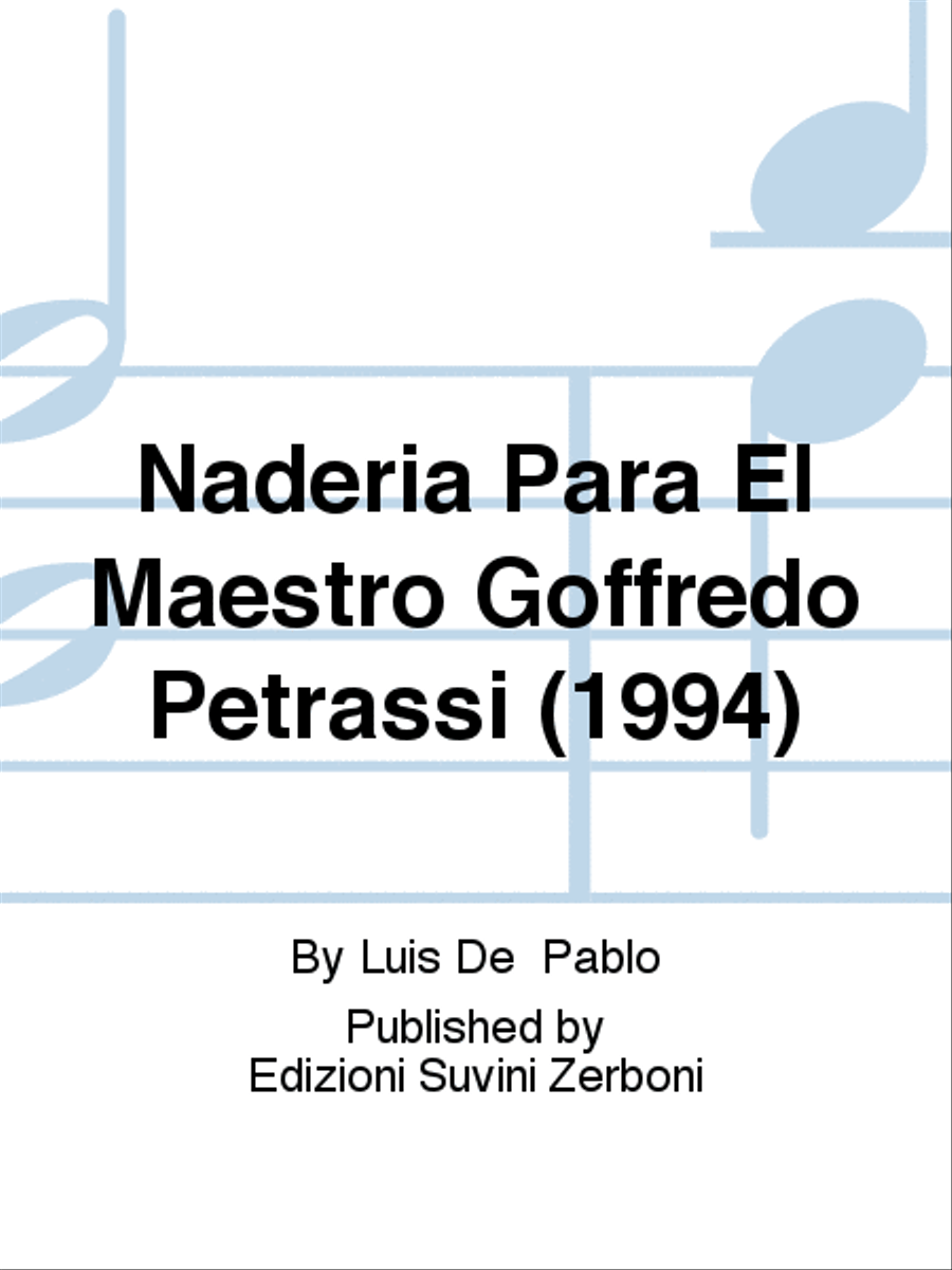 Nadería Para El Maestro Goffredo Petrassi (1994) Piano Solo scores gallery preview page 1