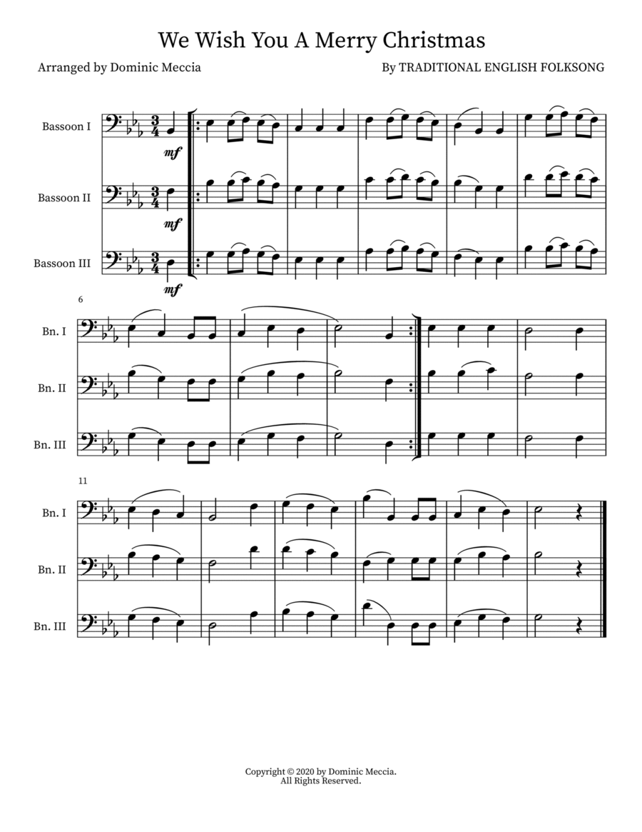 We Wish You A Merry Christmas Small Ensemble scores gallery preview page 1