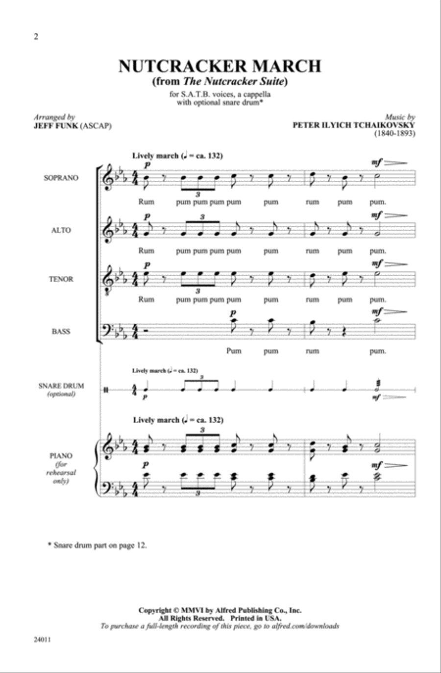 Nutcracker March (from The Nutcracker Suite) Divisi scores gallery preview page 1