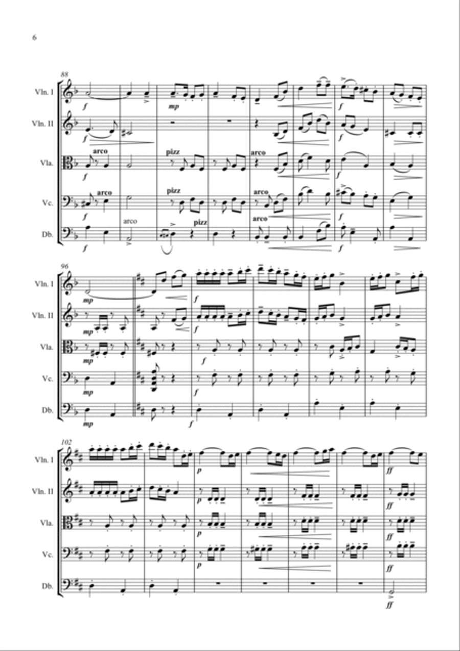 Sea Shanty Dance, for String Orchestra (Standard Arrangement) Chamber Music scores gallery preview page 6