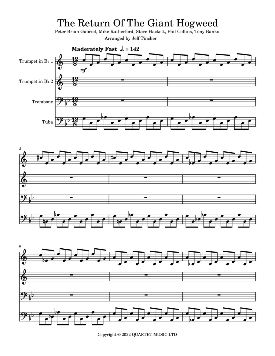 The Return Of The Giant Hogweed Brass Quartet scores gallery preview page 2