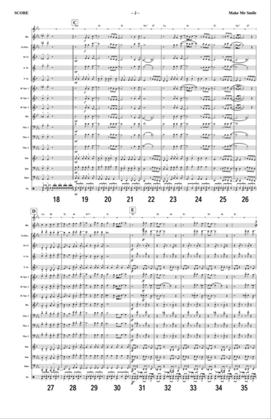 Make Me Smile Marching Band scores gallery preview page 2