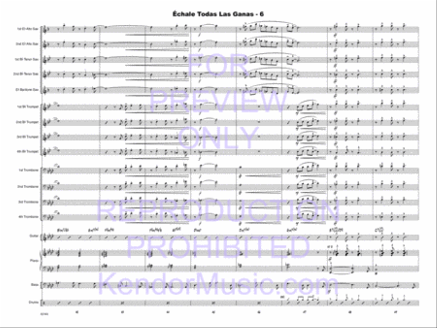 Echale Todas Las Ganas (Give It All You Got) Jazz Ensemble scores gallery preview page 36