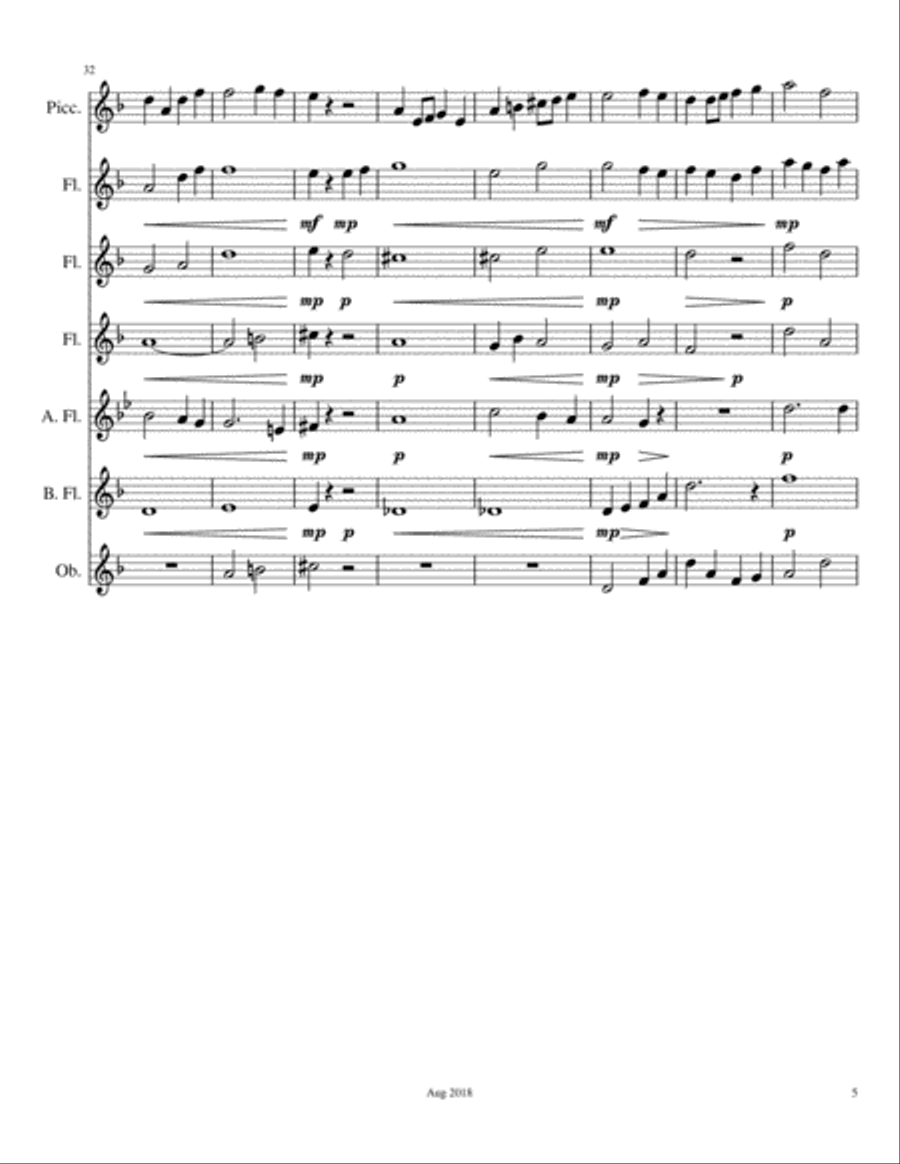 Wistful Melody Wistful Melody Woodwind Ensemble scores gallery preview page 5