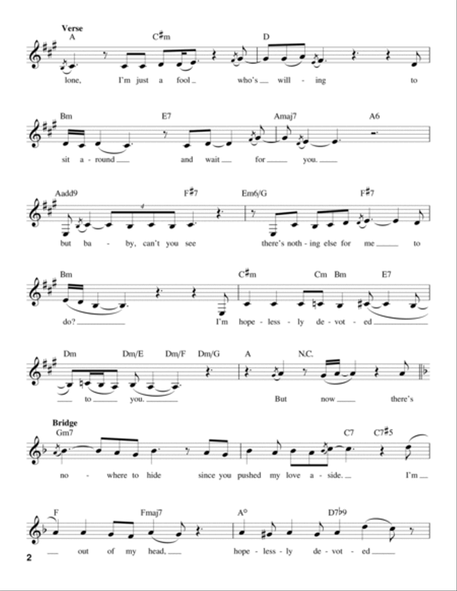 Hopelessly Devoted To You Voice scores gallery preview page 2