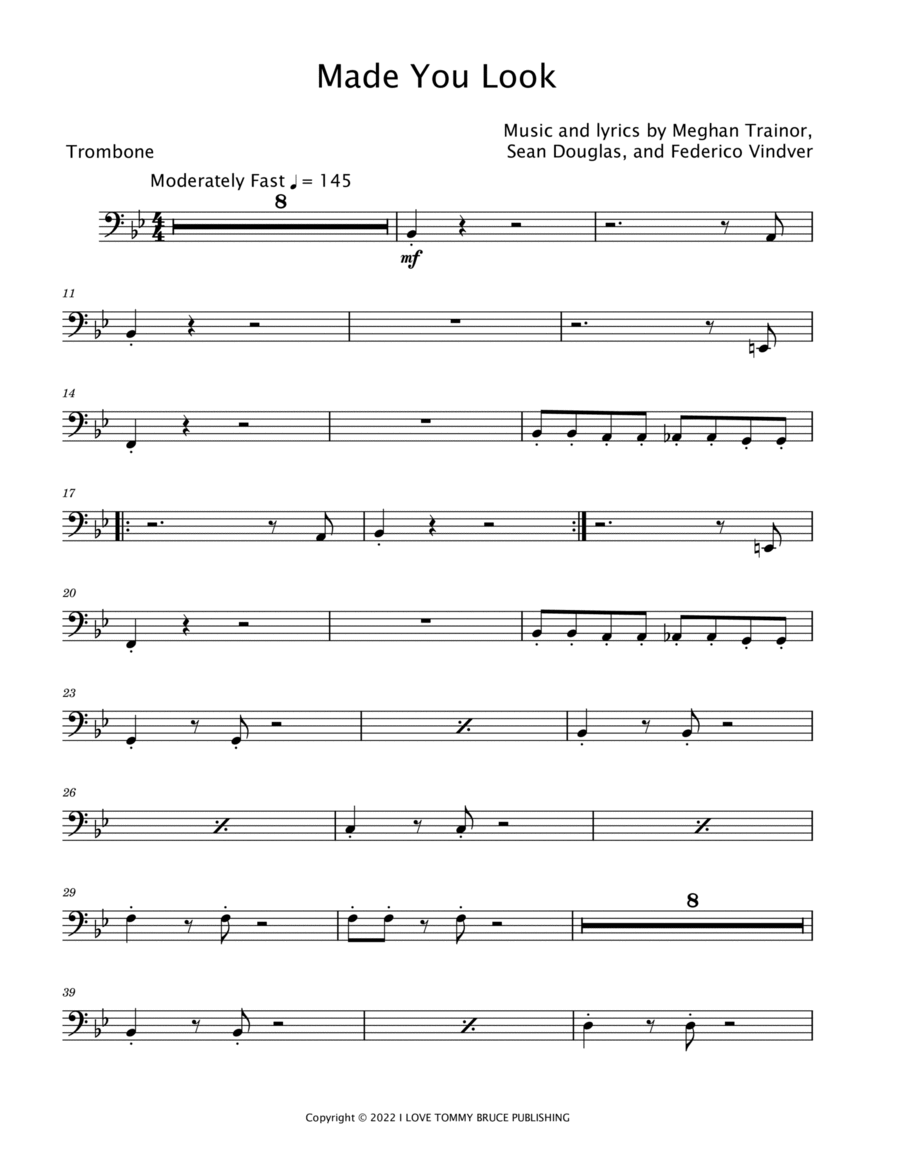 Made You Look Made You Look Trombone Solo scores gallery preview page 1