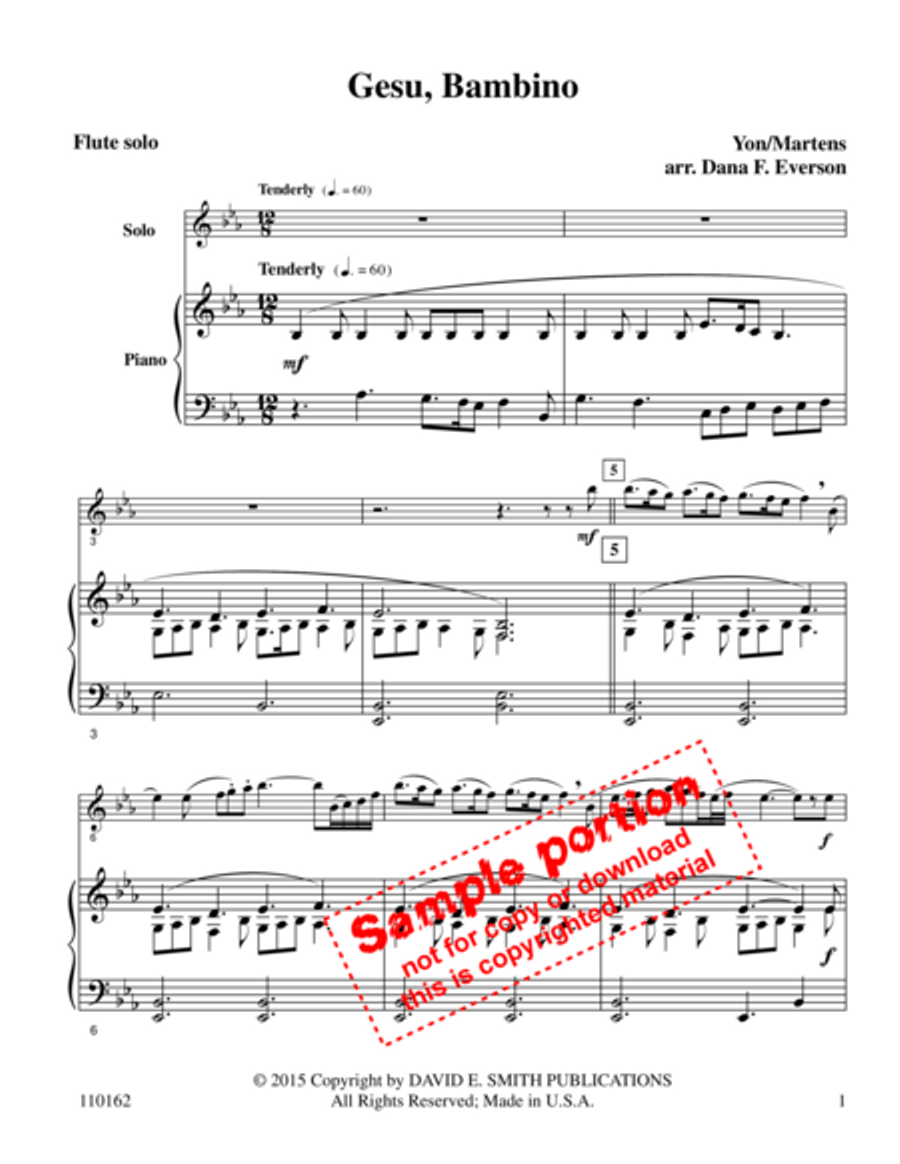 Gesu Bambino Gesu Bambino Flute Solo scores gallery preview page 2
