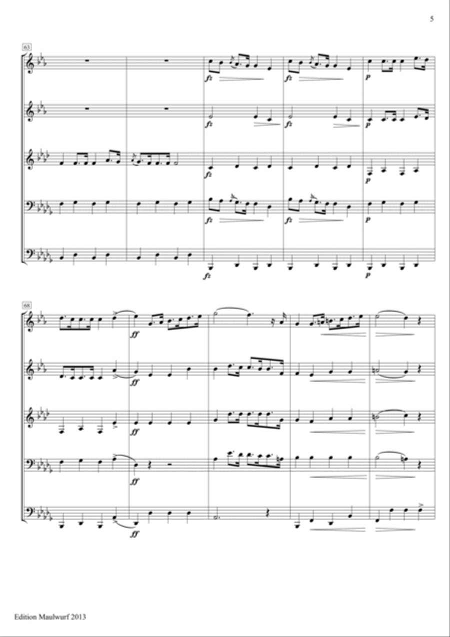 Funeral March (Chopin) Brass Quintet scores gallery preview page 5