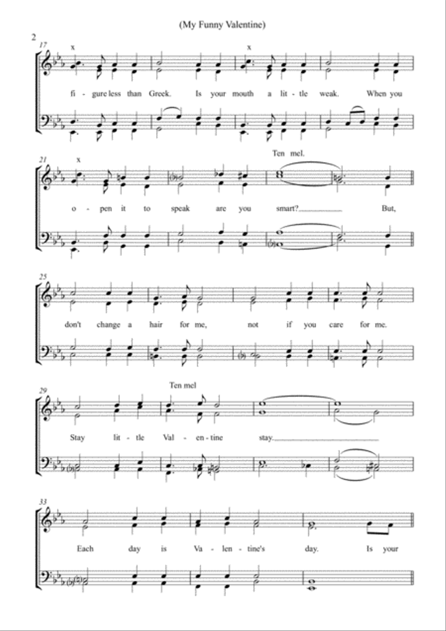 My Funny Valentine Choir scores gallery preview page 2
