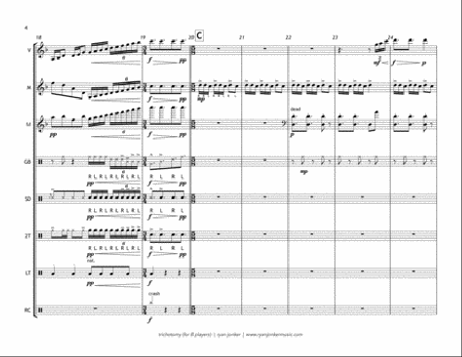 Trichotomy (percussion ensemble for 8 players) Percussion Ensemble scores gallery preview page 4
