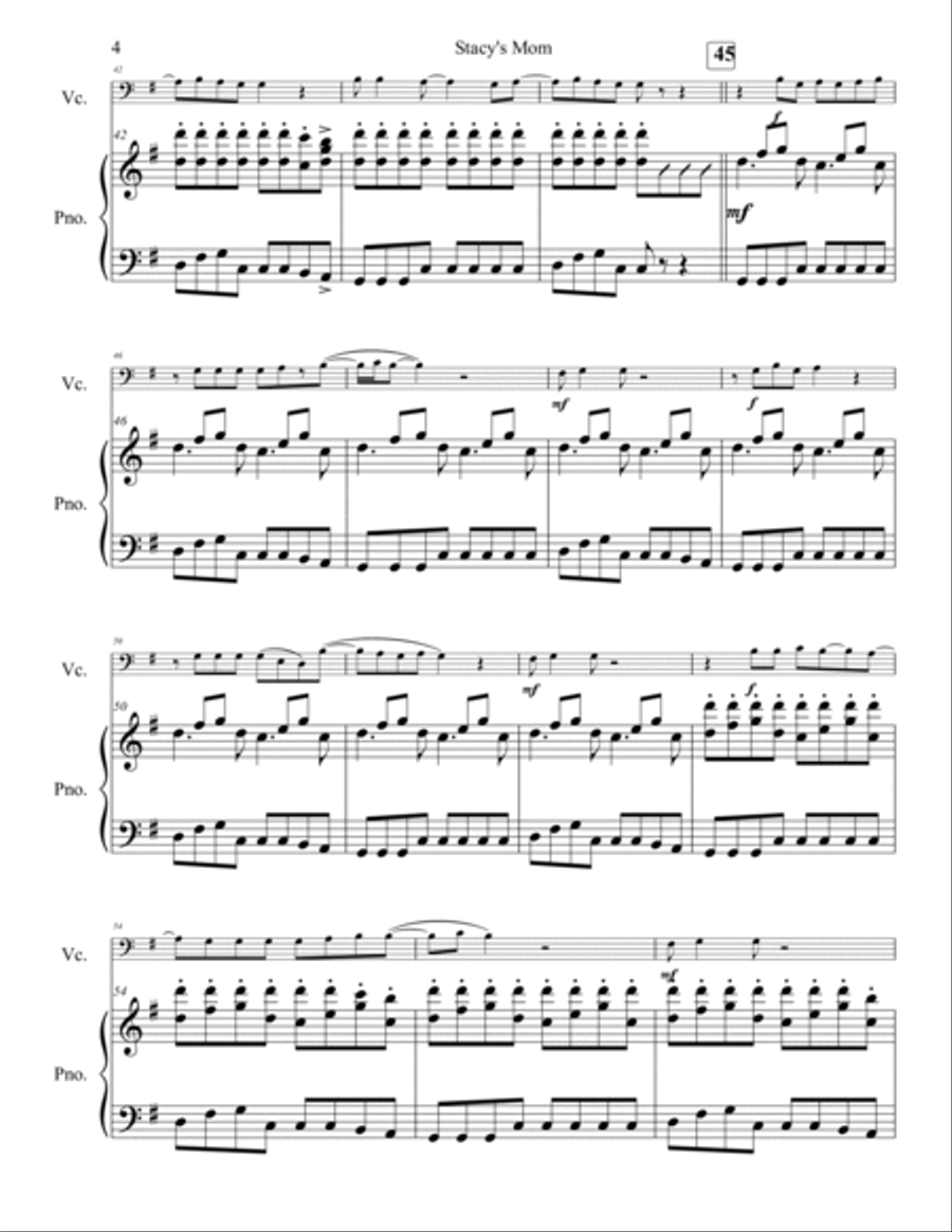 Stacy's Mom Piano scores gallery preview page 5