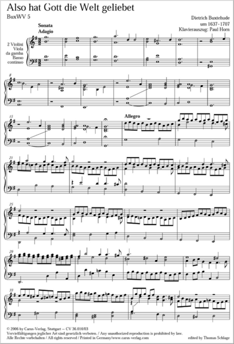 So greatly God esteemed the world (Also hat Gott die Welt geliebt) Viola da Gamba scores gallery preview page 2