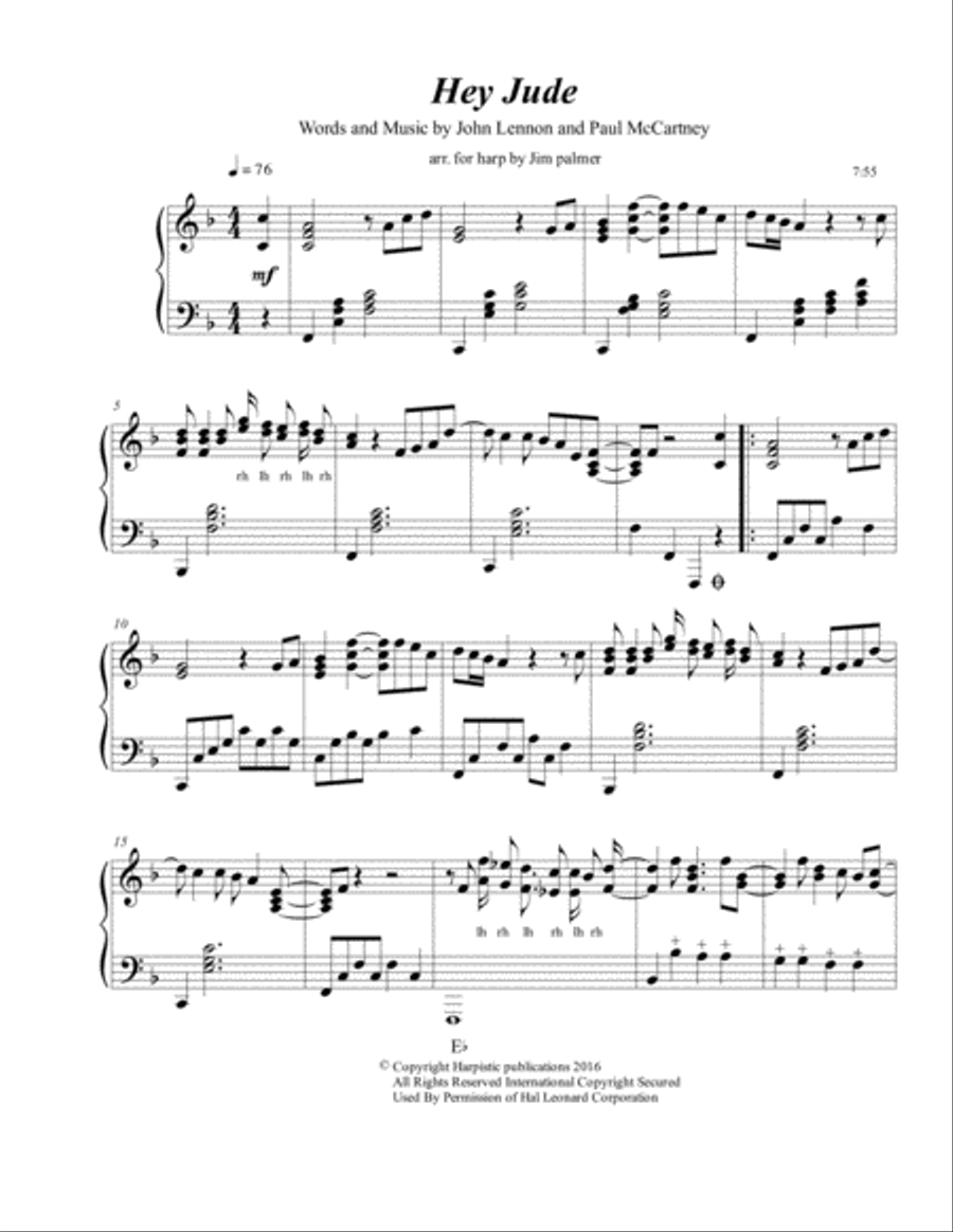 Hey Jude Harp scores gallery preview page 1