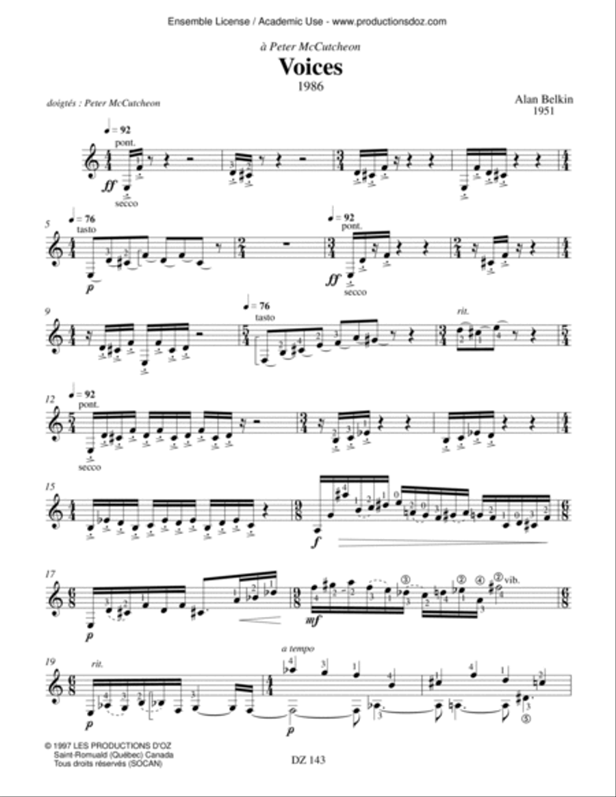 Voices Classical Guitar scores gallery preview page 3