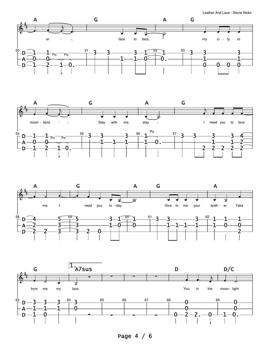Leather And Lace Guitar scores gallery preview page 4