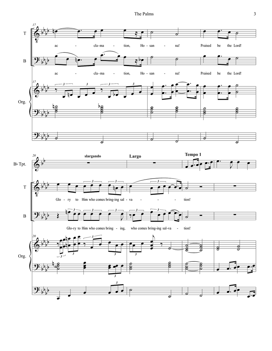 The Palms (Duet for Tenor and Bass solo) Tenor Voice scores gallery preview page 3