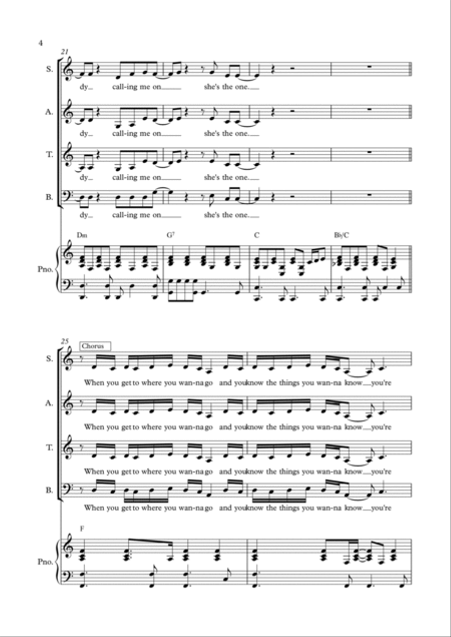 She's The One Choir scores gallery preview page 4