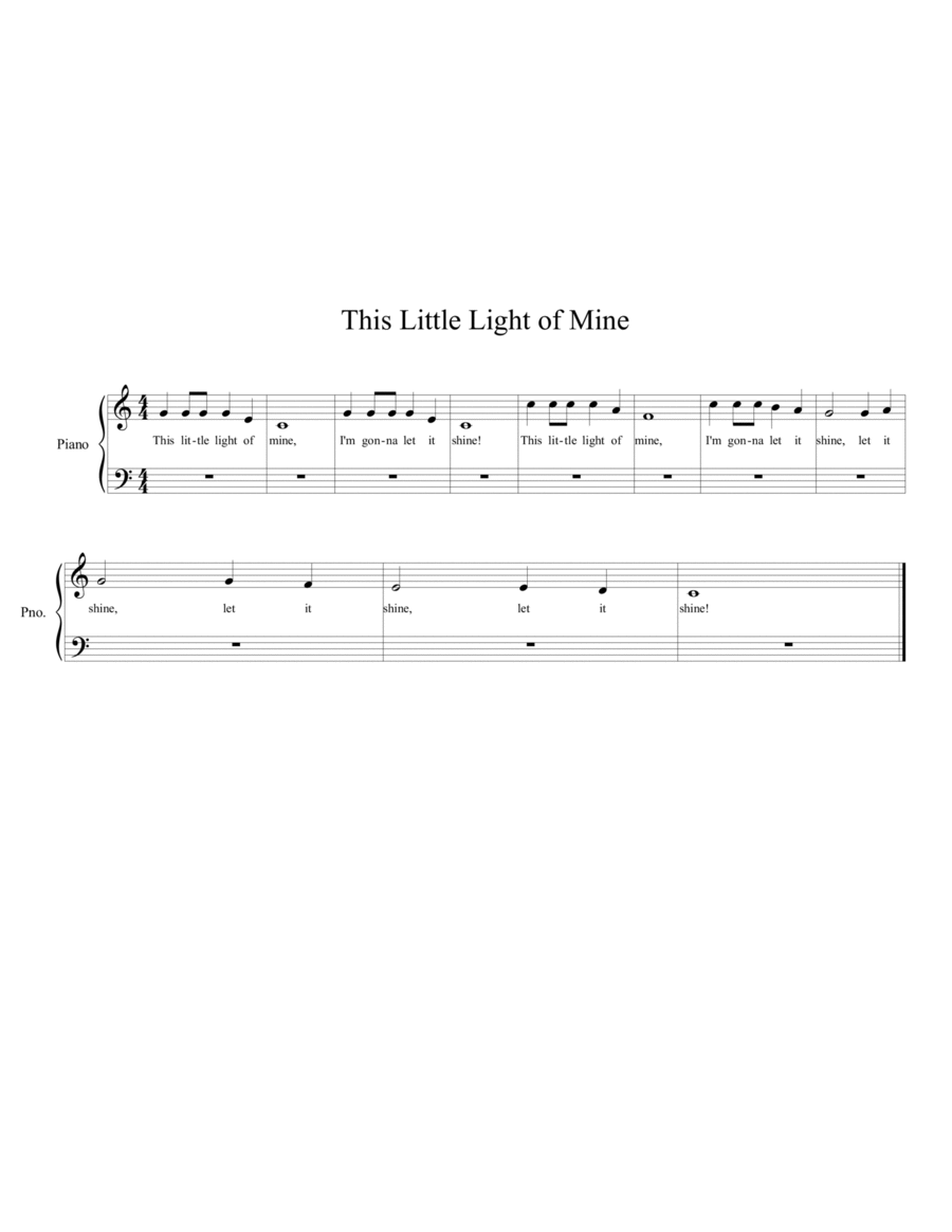 This Little Light of Mine Easy Piano scores gallery preview page 1