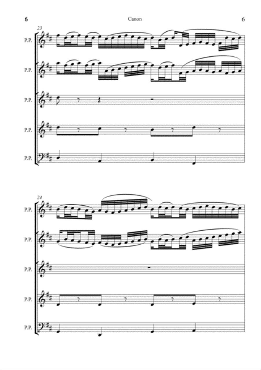 Pachelbel - Canon Small Ensemble scores gallery preview page 6