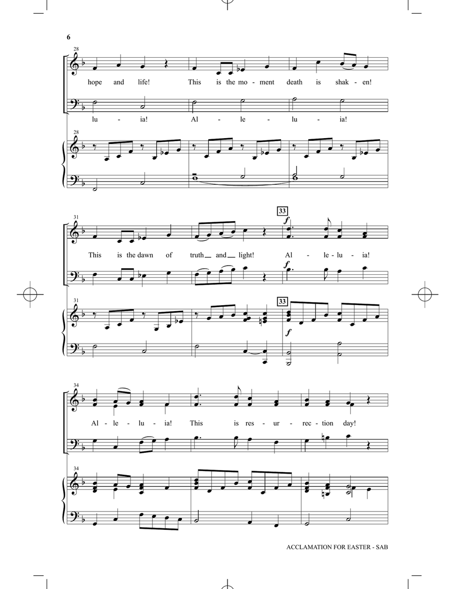 Acclamation For Easter 3-Part scores gallery preview page 4