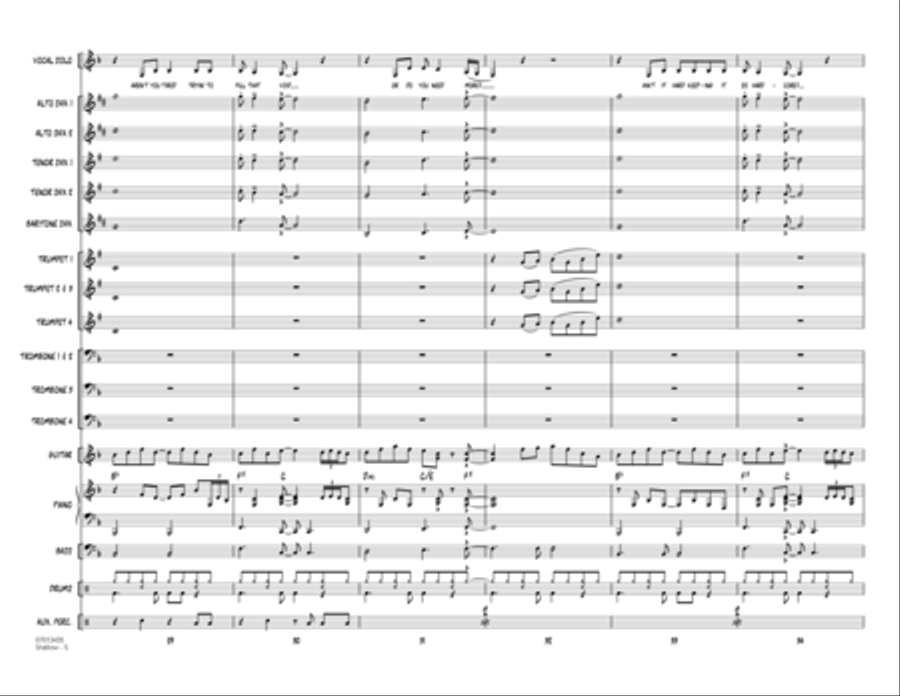Shallow (from A Star Is Born) (arr. Rick Stitzel) - Conductor Score (Full Score) Jazz Ensemble scores gallery preview page 5