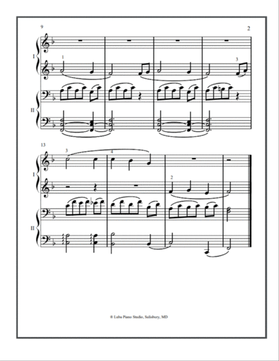 Farewell To The Piano (duet) Easy Piano scores gallery preview page 2