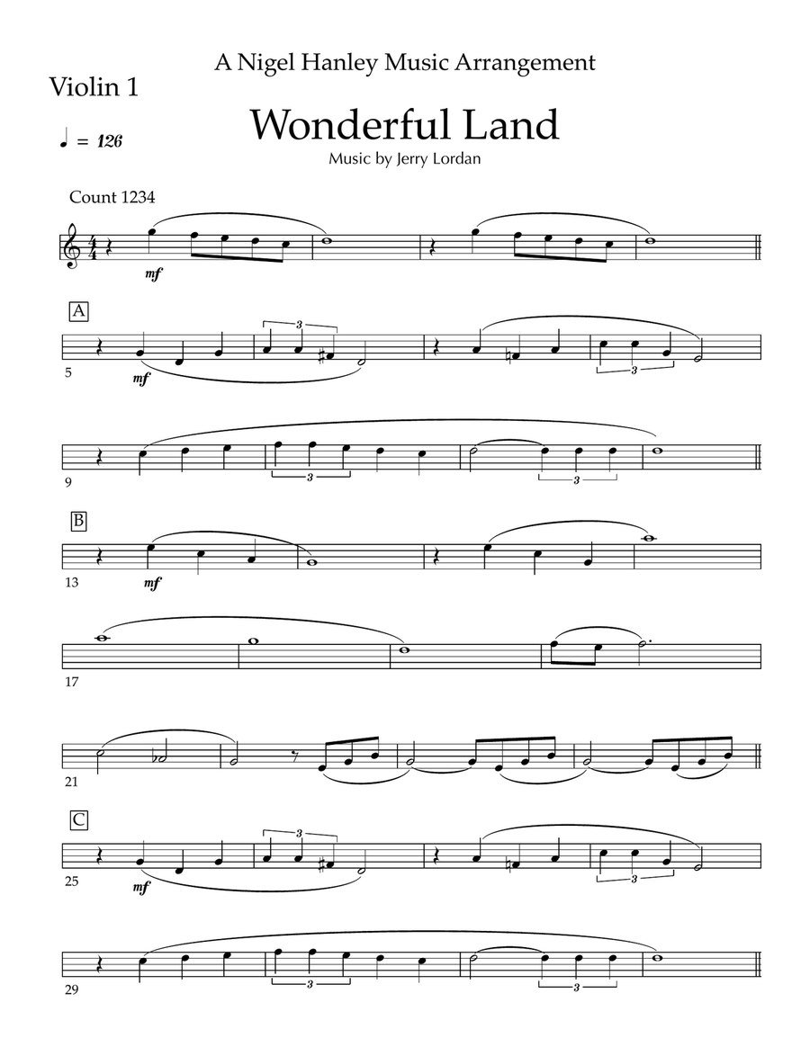 Wonderful Land String Quartet scores gallery preview page 1