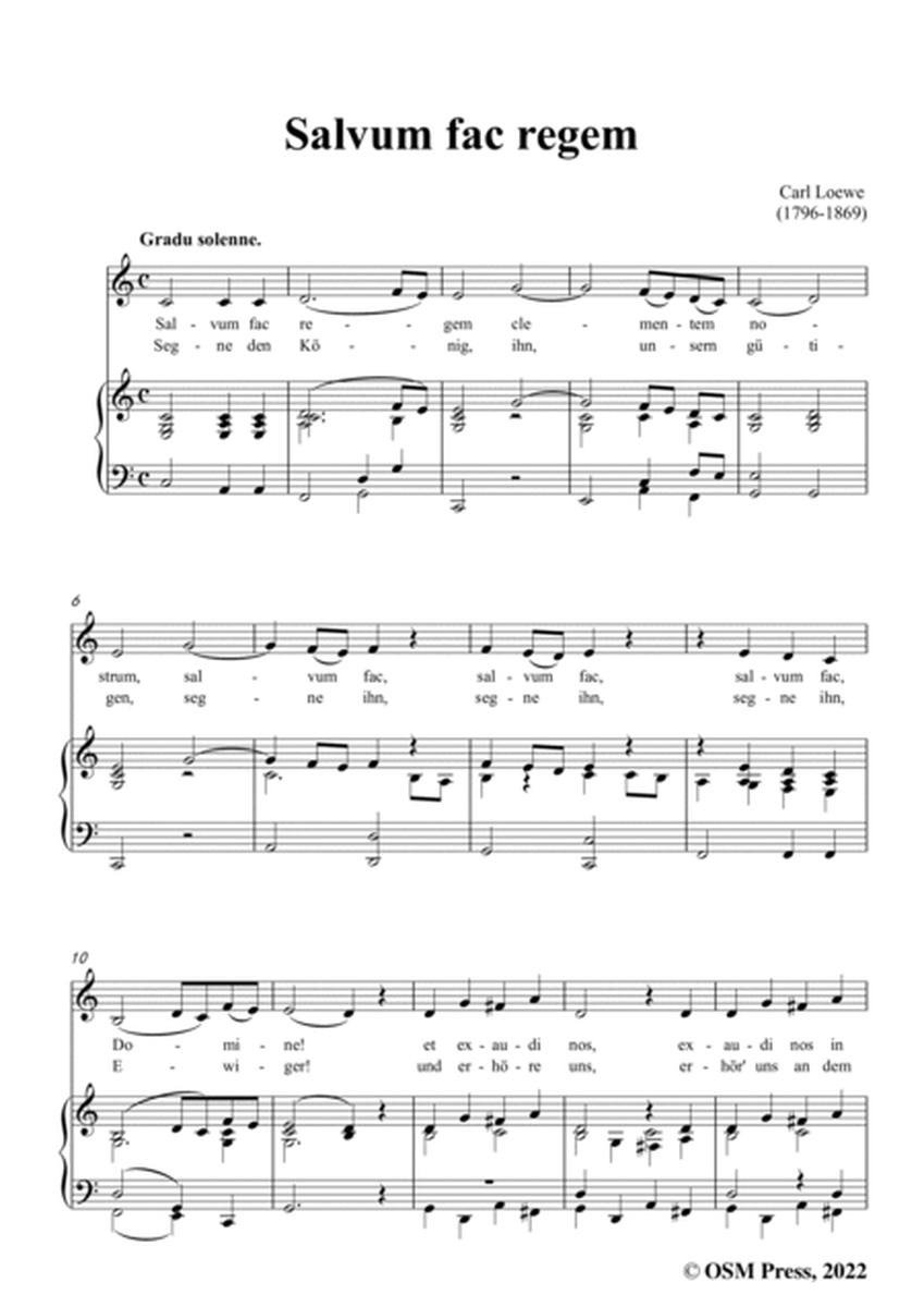 Loewe-Salvum fac regem,in C Major,for Voice and Piano