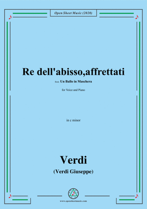 Verdi-Re dell'abisso,affrettati(Invocation Aria),,in c minor,for Voice and Piano