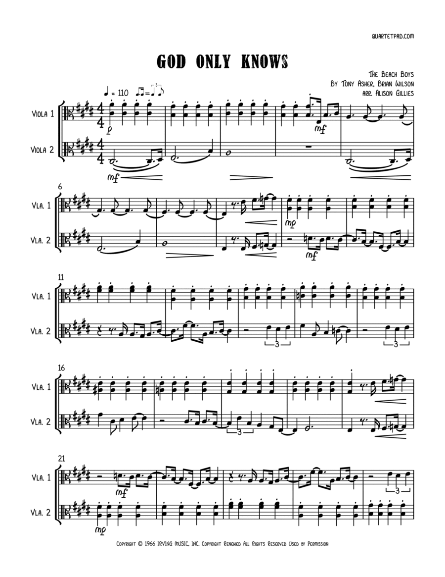 God Only Knows String Duet scores gallery preview page 1